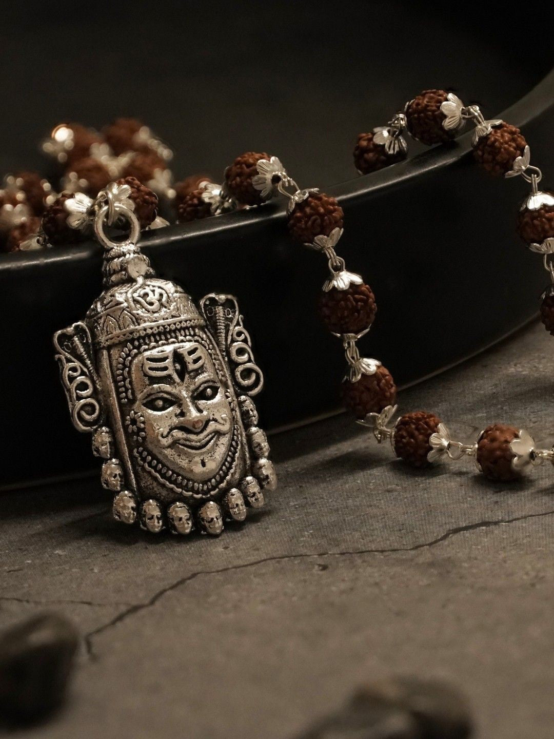 Silver Plated Mahakal Rudraksha Mala