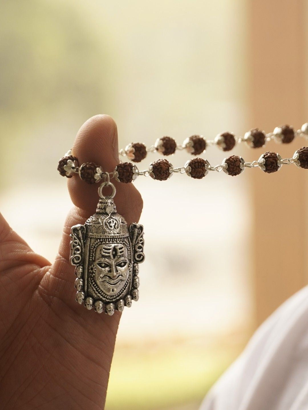 Silver Plated Mahakal Rudraksha Mala